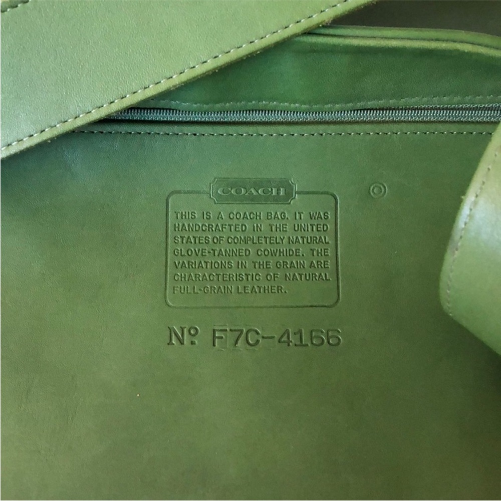 COACH Vintage Rare Eldridge Soho Leaf Green Leather Gold Buckle Shoulder Hobo - Picture 6 of 16